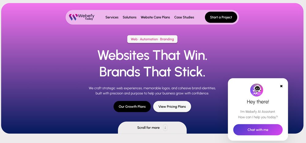Webefy Today project screenshot